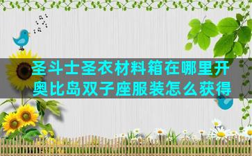 圣斗士圣衣材料箱在哪里开 奥比岛双子座服装怎么获得